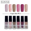 Sunisa Matte Liquid Peel off Nail Polish 6 Pcs Set. 