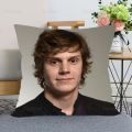 New Evan Peters Pillow Cover Bedroom Home Office Decorative Pillowcase Square Zipper Pillow Cases Satin Fabric Eco-Friendly 0509. 