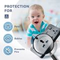 Type-C Universal Extension Lead with Multiple Function,UK Plug 3 Pin Socket Outlet with 6 Gang  3 USB Port  1 Type-C Port,1.8M Cable Power Strip for Home,Kitchen,and Office(White). 