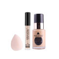 MISS ROSE Concealer , Purely Natural Foundation And Blender - 3 Pcs Set. 