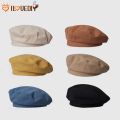 Women Fashion Warm Cotton Octagonal Flat Beret / Vintage Artist Beret Hat / Ladies Outdoor Beanie Hats / Artist Painter Cap. 