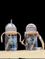 320ml Penguin Baby Training Cup kids Training Bottle Plastic Transparent Baby Beaker with Handle Water Sipper. 