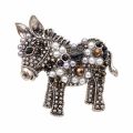 Fun Donkey Brooches Women Fashion Animal Pin Funny Cute Cartton Style Design Kid Gift. 