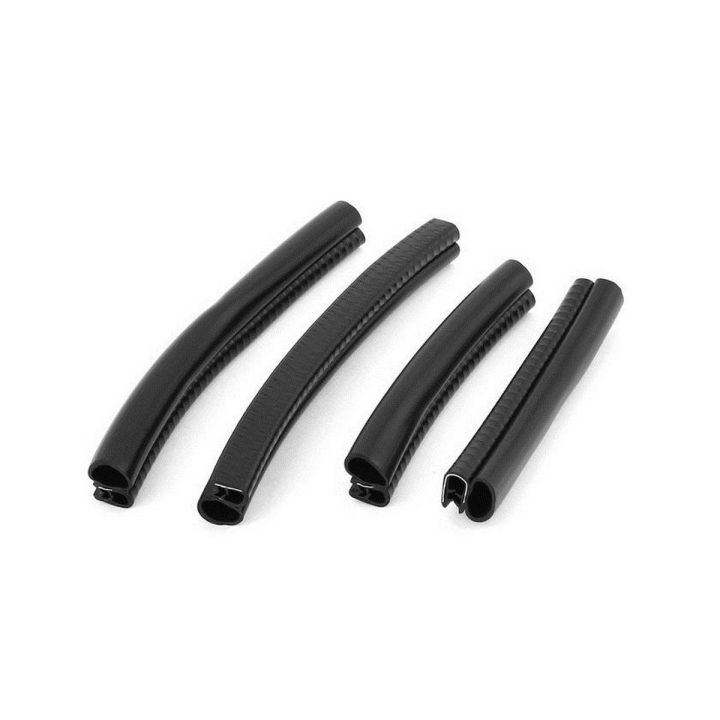 Car Rubber Door Guards - Car Doors Edge Protectors - 4 Pics - Black Color