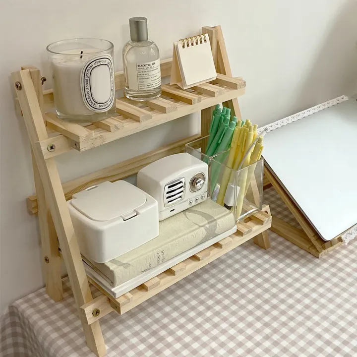 Elegant%20Natural%20Wood%20Triple-Layer%20Folding%20Bookshelf%20and%20Display%20Rack%20-%20Image%204