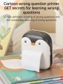 Mini printer C9 Small Portable Rechargeable Printer With Cute Penguin Design, Including A Roll Of Thermal printer Paper. 
