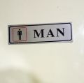 (1 or 2 Set) MAN WOMAN Name Plate - Imported Self-Adhesive Aluminum Sign Plate (7 x 2 inch). 
