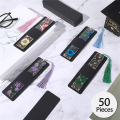 50 Pcs Resin Bookmark Holder 5.9 X 1.8 Inches DIY Bookmarks Display Cards for Bookmark Wrapping. 