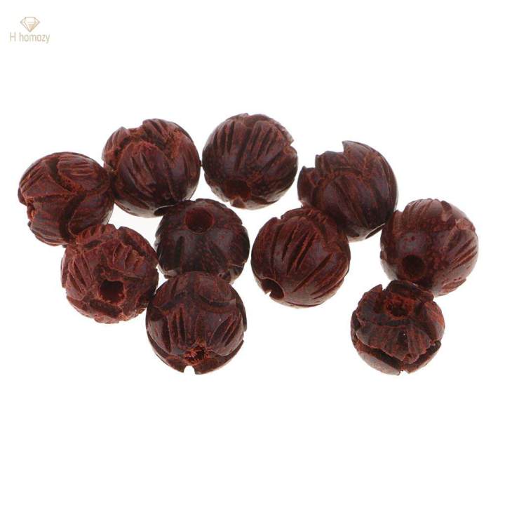6mm Carved Lotus Wood Mala Beads Bracelet DIY Jewellry Findings