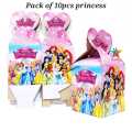 Disney Princess Theme Goody Bags Pack of 10 Pcs Kids Birthday Party Celebration Candy Box. 