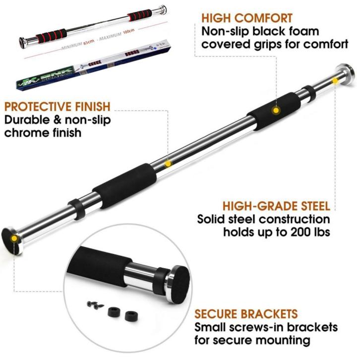 Iron Door Way Gym Bar - Silver - pull up bar