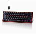 COOLERPLUS Wired Gaming Keyboard- 61 Keys Compact Mechanical Keyboard, LED Backlit, Red Switch. 