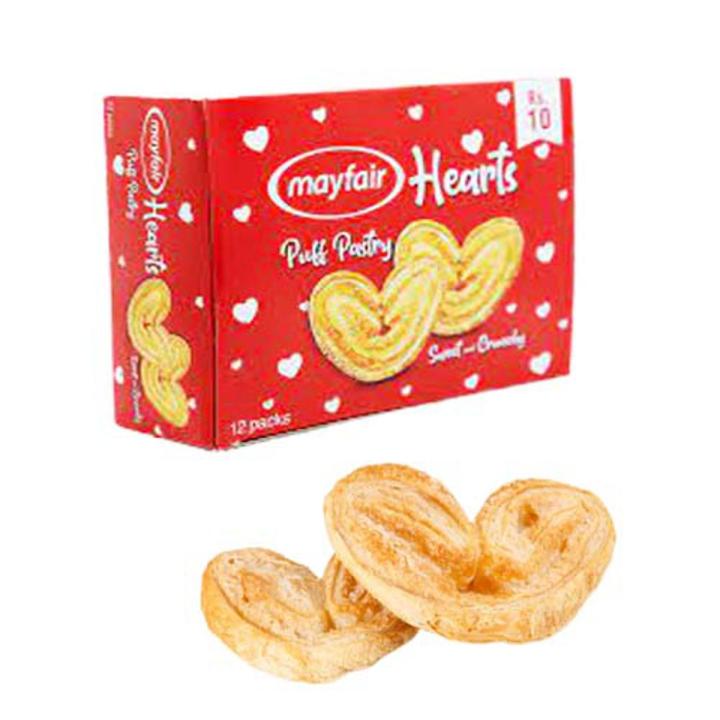 Hearts Puff Pastry Sweet and Crunchy 1 Box In 24 packs
