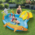 Bestway Play Centre Pool Collection, Children Summer Season Activities Garden Party Outdoor Fun, Beach Ball Bowling Swim Activities Play With Slide For Kids Enjoy Water Fountain, Slides Games With Family, Big & Large Size Inflatable Air Swimming Pools. 