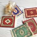 Mini Persian Woven Rug Mat Tassels Cup Coaster Mousepad Retro Carpet Coffee Dining Pad Living Room Home Office Table Decor. 