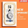 JIUMOO Casing For Huawei Mate 20 Mate 20 Pro Case Cartoon Moon Flying Spaceman Colorful Wave Border Soft Clear Shockproof Phone Cases Creative Camera Transparent Casing Simple Silicone Protective Cover. 