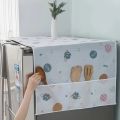 Printed Fridge Dust Cover Waterproof Refrigerator Dustproof Cover with 6 Pocket Household Freezer Top Hanging Bag Fridge Storage Bag Appliance Protector Organizer Washing Machine Top Cover. 