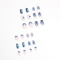 24Pcs Blue Flame Love Wearing False Nails Press On Nail Tips Full Cover Manicure Detachable Special Artificial Nails Art. 