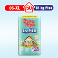 Bona Papa Super Diapers -  Super Economy Pack - Size 5 - 50 Pcs  X - Large (13Kg Plus). 