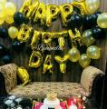 Golden 13 letter Happy Birthday Foil Balloons,50 Yellow And 50 Black balloons Theme Birthday Party. 