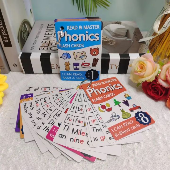 Sets 67 Sheets Colorful Vocabulary Reading Interactive Flashcards ...