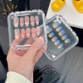 New 2024 Transparent Artificial Nail Box Handmade Nail Storage Box Packing Box Nail Display Box. 