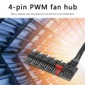 5 Port PC Fan Hub Splitter Speed Controller Adapter for 4 Pin PWM Cooler Cooling Fan Computer Cables Connectors. 