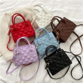 Fashion Small Women Bags Shoulder Bag Ladies Hit Color Stitching Bag Messenger Bag PU Mini Square Bag Purse. 