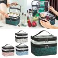 Foldable Double Layer Zipper Spider Design Makeup Bag Cosmetic bag Clear Travel Cosmetic Storage Case Toiletry Bag Water-resistant for Women. 