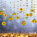 2X Sunflower Garlands for Kids Birthday Party Decorations Sun Flower Circle Dot Streamer Backdrop Banner Decor. 