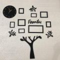Wooden Family Tree Wall Clock - Wooden Tree Frame/Wall Tree - Wall/Home Decoration/Decor - Family Tree Photo Frame - Artificial Tree Decoration - Home/Room Decoration. 