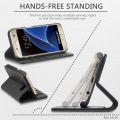 SHIELDON Genuine Leather Wallet Case for SAMSUNG Galaxy S7 with Magnetic Closure – Classic[Black]. 