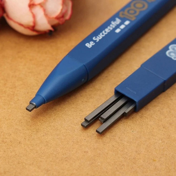 2Pcs Student School Stationary Supplies 2B Pencil Black 6Pcs Lead Refills Mechanical Holder Testing Exam