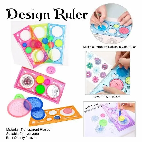 2 Pack Spiral Spirograph Geometric Ruler Set, Spirograph Scale Set ...