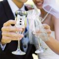 2Pcs Wedding Bride Groom Cups Glasses Ornaments, Glass DIY Bride To Be Bridal Shower Bachelorette Party Decor. 