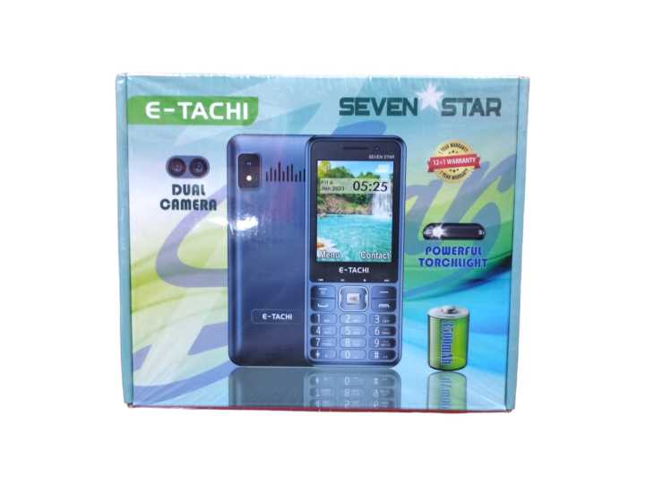 ETACHI Seven Star - Dual Front & Back Smart Camera - 2.8 Inch QVGA Display - Dual Sim - PTA Approved with 1 Year Brand Warranty - 3500mAH Big Battery - Auto Call recording - Wireless FM radio - Memory Card Supported upto 32GB