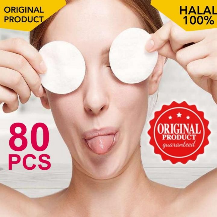 Branded 80 Pcs Cosmetic Make Up Facial Cotton Pads Cotton Round Toner Pads with Laundry Bag Made In Italy It is safe on your sensitive skin on your face eye lip, wiping your eye shadow, mascara and lip gloss Can be Used With Micellar Cleansing Water