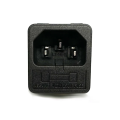1PC LZ-14-F2-3P 3 Pins Panel Mounted Plug Connector IEC320 C14 10A 250V AC Electrical Inlet Module Power Socket 10A 5X20mm Fuse. 
