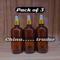 (100ml) Empty High Grade Essential Oil Serum Glass Dropper Refillable Bottle in Amber Colour(100 ml). 