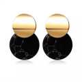 Korean Style Stone Design Round Acrylic Earrings. 