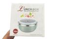 Round Shape Vacuum Lunch Dinner Tiffin Box for School Office with Inner Stainless Steel Material, Durable Sandwich Box, Single Layer Lunch Box ( Multi Color). 