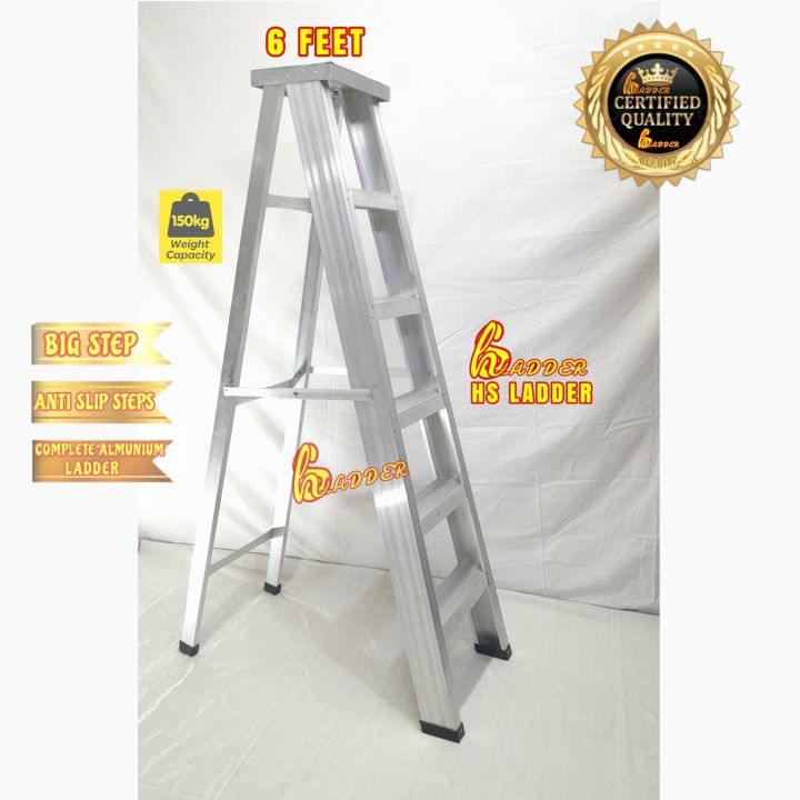 Seeri Almunium Step 6 Ladder height Size 6 feet Anti Slip Ladder Reliable Use For Home