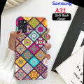 Samsung A31 Back Cover - Art Floral Soft Case Cover. 