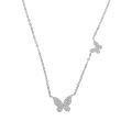 cute lovely aminimal design micro pave cz 2pc butterfly charm necklace trendy women jewelry. 