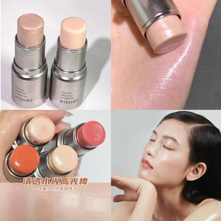 Dorisna Water Gloss Highlighter Stick Waterproof Lasting Glitter Face Light up Stick Cream Makeup Cosmetic