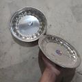 4 Pcs Large Round Plates Stainless Steel Traditional Design 10 inches. 