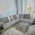Dua Interiors Design L Shape Sofa Set, Corner Sofa With Cushions. 