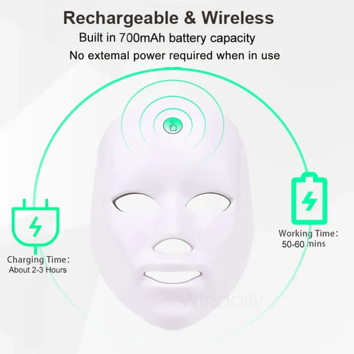 MomDaughts'%207-Color%20Rechargeable%20LED%20Facial%20Therapy%20Mask%20-%20Photon%20Skin%20Rejuvenation,%20Anti-Acne,%20Wrinkle%20Removal,%20Skin%20Brightening,%20Face%20Lifting%20&%20Whitening%20Beauty%20Device%20for%20Home%20Spa%20-%20Image%208