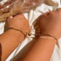 The Jewels Gallery Magnetic Couple Bracelets Broken Heart Love Bracelet for Men and Women - 2pcs/Set Pair of Cuba Style Magnetic Chain Bracelet for Couples - Bracelet for Couples. 