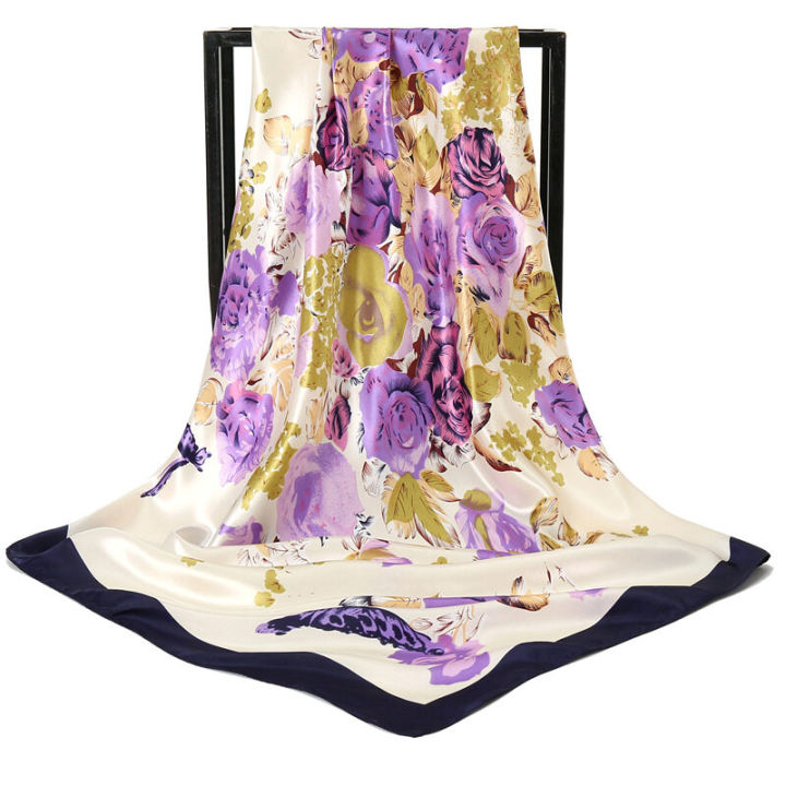 【Ready Stock】 Tudung Bawal High Quality Printed Satin Hijab Square Scarf Shawl 90CM WJ1001-07
